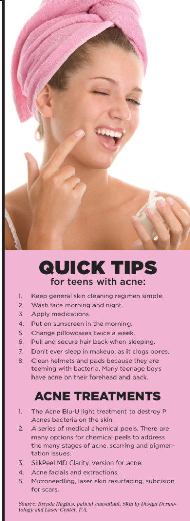 Infographic with quick tips and acne treatments
